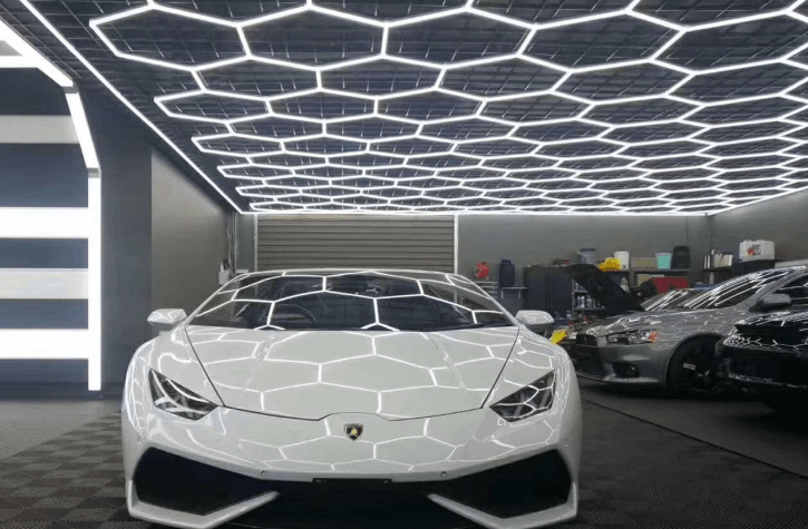 Hexagon LED Lighting Car Detail Garage Workshop Retail Light Honeycomb Hex  Gym